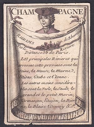 "Champagne - Rheims" - Reims Frankreich France Original 18th century playing card carte a jouer S...