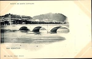 Bild des Verkufers fr Ansichtskarte / Postkarte San Sebastian Baskenland, Puente de Santa Catalina zum Verkauf von akpool GmbH