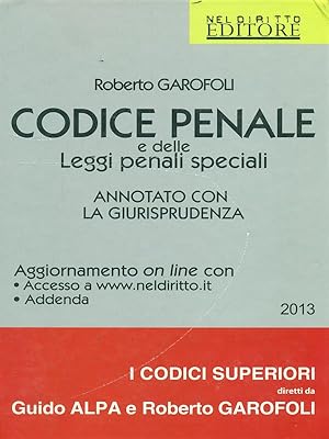 Bild des Verkufers fr Codice penale e delle leggi penali speciali zum Verkauf von Librodifaccia