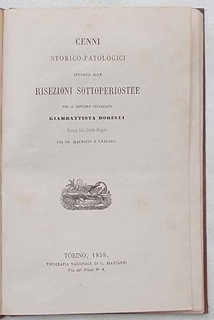 Imagen del vendedor de Cenni storico-patologici intorno alle risezioni sottoperiostee. a la venta por S.B. Il Piacere e il Dovere