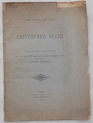 Bild des Verkufers fr Cristoforo Negri. zum Verkauf von S.B. Il Piacere e il Dovere