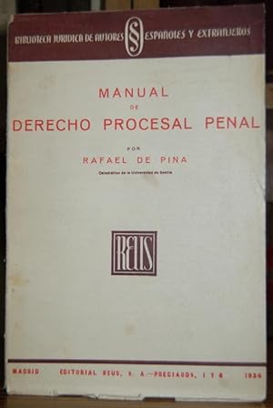 Seller image for MANUAL DE DERECHO PROCESAL PENAL for sale by Fbula Libros (Librera Jimnez-Bravo)