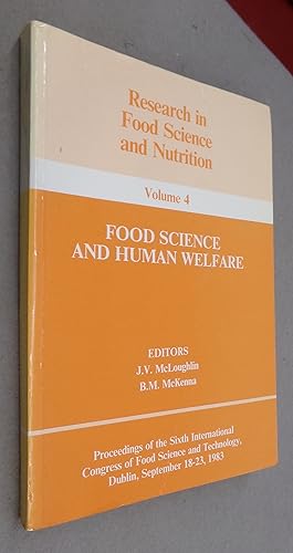 Immagine del venditore per Research in Food Science and Nutrition, Volume 4. Food Science and Human Welfare venduto da Baggins Book Bazaar Ltd