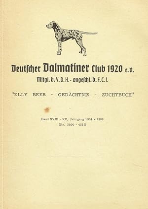 Elly Beer-Gedächtnis-Zuchtbuch . Band XVIII - XX, Jahrgang 1964-1966 (Nr. 3800 mit 4531). Bearbei...