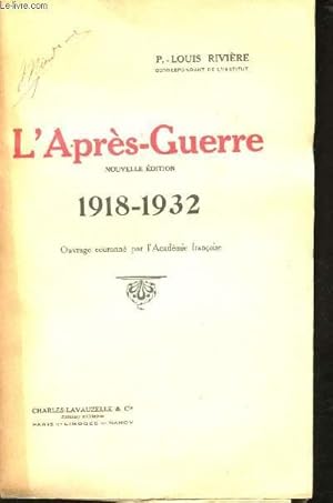 Bild des Verkufers fr L'Aprs-Guerre, 1918-1932. zum Verkauf von Le-Livre