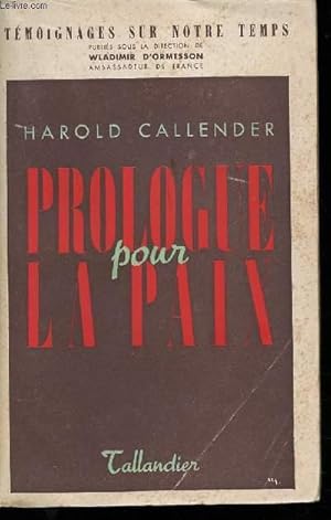 Imagen del vendedor de Prologue pour la Paix. a la venta por Le-Livre