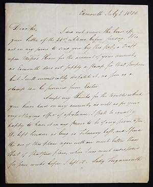 Autograph letter signed, with engraved portrait of Teignmouth