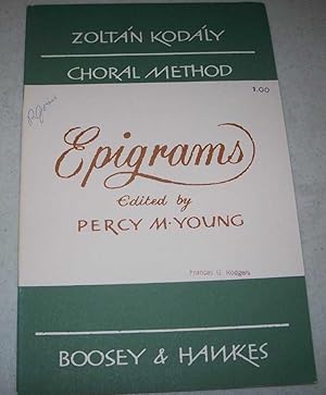 Imagen del vendedor de Epigrams: Choral Method a la venta por Easy Chair Books