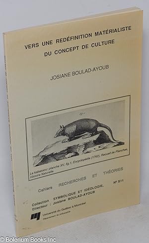 Seller image for Vers une Redefinition Materialiste du Concept de Culture for sale by Bolerium Books Inc.