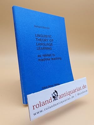 Bild des Verkufers fr Linguistic Theory of Language Learning zum Verkauf von Roland Antiquariat UG haftungsbeschrnkt