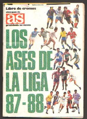 ALBUM DE FUTBOL. LOS ASES DE LA LIGA 87-88 DE AS. INCOMPLETO