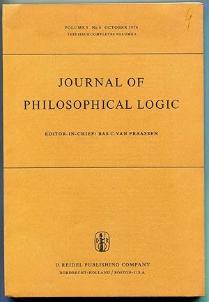 Imagen del vendedor de Journal of Philosophical Logic. Volume 3, No. 4, October 1974 a la venta por Antikvariat Valentinska