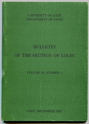 Seller image for Bulletin of the Section of Logic, Volume 24, Number 4 for sale by Antikvariat Valentinska