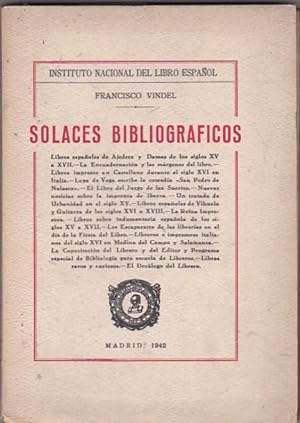 Bild des Verkufers fr Solaces Bibliograficos zum Verkauf von LIBRERA GULLIVER
