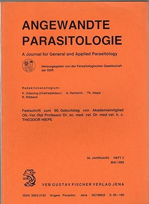 Seller image for Angewandte Parasitologie : A Journal fr General and Applied Parasitology, 30. Jahrgang, Heft 2 Mai 1989 for sale by Antiquariat Jterbook, Inh. H. Schulze