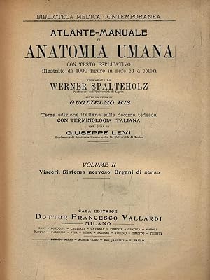 Atlante manuale di anatomia umana. Volume secondo
