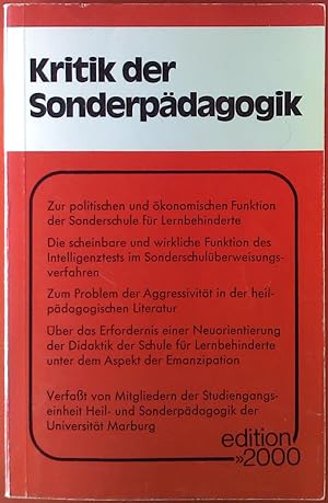 Seller image for Kritik der Sonderpdagogik for sale by biblion2