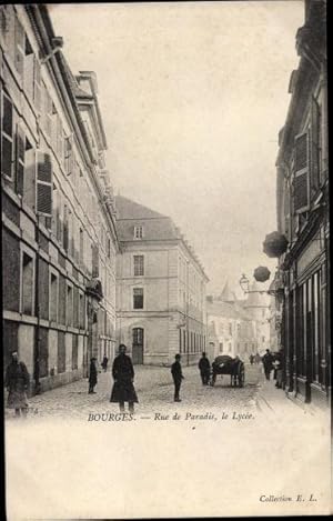 Imagen del vendedor de Ansichtskarte / Postkarte Bourges Cher, Rue de Paradis, Le Lycee a la venta por akpool GmbH
