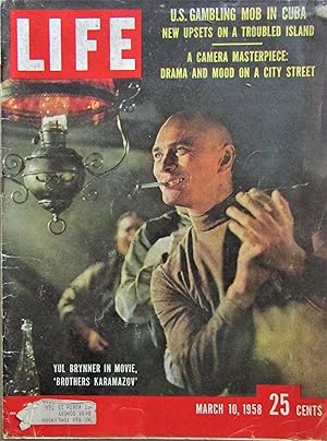 Life Magazine March 10, 1958 -- Cover: Yul Brynner in "Brothers Karamazov"