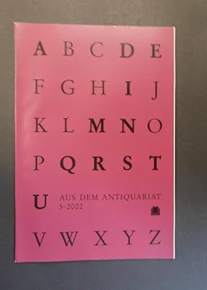 Seller image for Aus dem Antiquariat 5 - 2002 for sale by Antiquariat Strter