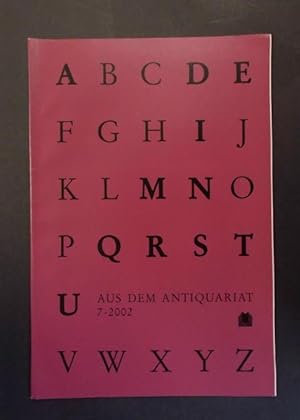 Seller image for Aus dem Antiquariat 7 -2002 for sale by Antiquariat Strter