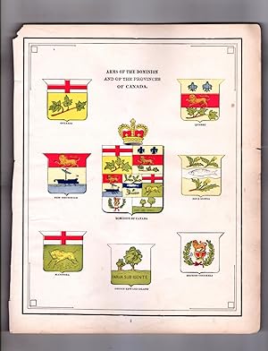 Imagen del vendedor de 1888 Alaska Map & Arms of the Dominion and of the Provinces of Canada (Dominion, Ontario, Quebec, New Brunswick, Nova Scotia, Manitoba, British Columbia, Prince Edward Island) a la venta por Singularity Rare & Fine