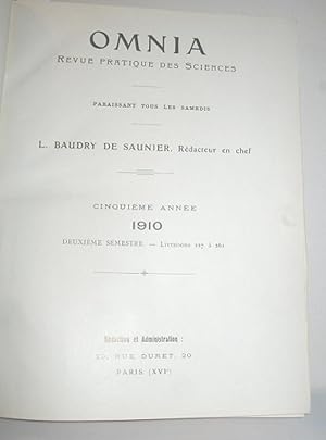 Bild des Verkufers fr Omnia (Revue Pratique des Sciences) zum Verkauf von Antiquariat Zinnober