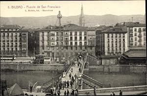 Seller image for Ansichtskarte / Postkarte Bilbao Baskenland, Puente de San Francisco, vista desde arriba, peatones, campanario for sale by akpool GmbH