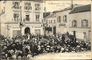 Bild des Verkufers fr Ansichtskarte / Postkarte Nanterre Hauts de Seine, La rosiere quitte la Mairie, Juin 1904 zum Verkauf von akpool GmbH