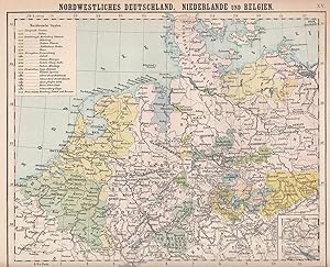 Landkarte: Nordwestliches Deutschland. Niederlande und Belgien.