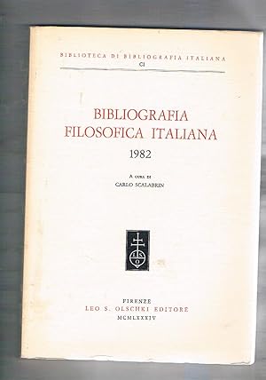 Bild des Verkufers fr Bibliografia filosofica italiana 1982. zum Verkauf von Libreria Gull