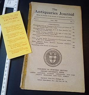 Antiquaries Journal July 1921 Vol 1 No 3. Dorian Invasion Westminster Abbey