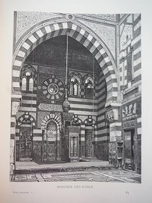 Moschee des Ezbek by Adolf Seel - Steel Engraving (1879)