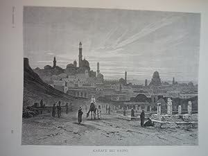 Karafe bei Kairo by F. C. Welsch - Steel Engraving (1879)