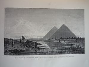 Die Beiden Grossten Pyramiden by F. C. Welsch - Steel Engraving (1879)