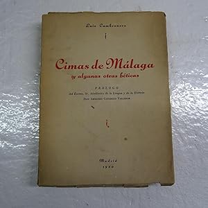 Imagen del vendedor de CIMAS DE MALAGA Y ALGUNAS OTRAS BETICAS. a la venta por Librera J. Cintas