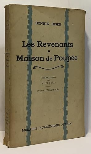 Image du vendeur pour Les revenants - Maison de poupe - drames traduits par Prozor prface de Rod mis en vente par crealivres