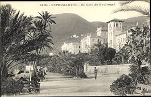 Bild des Verkufers fr Ansichtskarte / Postkarte Ospedaletti Liguria, Un Coin du Boulevard, Kaktus, Palmen zum Verkauf von akpool GmbH