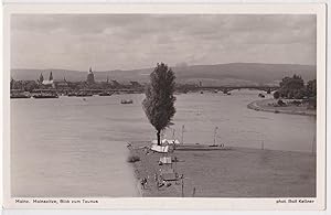 Bild des Verkufers fr AK Mainz Mainspitze Blick zum Taunus Zelte Camping ungelaufen zum Verkauf von GAENSAN Versandantiquariat