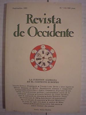 Bild des Verkufers fr Revista de Occidente N 112 - Septiembre 1990 - La cuestin alemana en el contexto europeo zum Verkauf von Librera Antonio Azorn