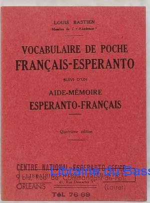 Vocabulaire de poche français-esperanto suivi d'un aide-mémoire esperanto-français