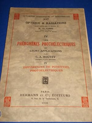 Seller image for Les Phenomnes Photoelectriques et leurs applications. Diffrences de potentiel Photoelectriques. TOME IV for sale by Emmanuelle Morin