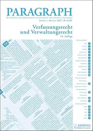 Immagine del venditore per Paragraph Verfassungsrecht und Verwaltungsrecht (f.  sterreich) venduto da AHA-BUCH