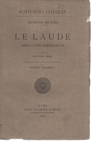 Le laude - secondo la stampa fiorentina del 1490