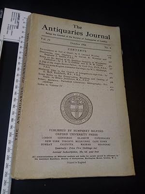Antiquaries Journal Oct 1924 Vol IV No 4