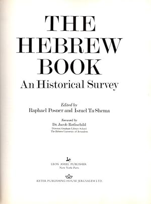 Seller image for THE HEBREW BOOK: An Historical Survey for sale by By The Way Books