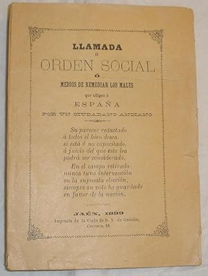 Imagen del vendedor de Llamada al orden social o medios de remediar los males que afligen Espaa. a la venta por Aaromadelibros