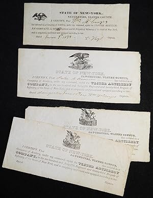 4 enlistment slips for the Ulster Artillery, Sugerties, Ulster County, N.Y.