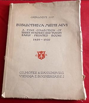 Biblotheca Mediiaevii. A Fine Collection of 320 Early Printed Books 1405-1500. Incunabula. Catalo...