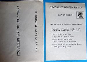 PAPELETA ELECCIONES GENERALES 1977. DIPUTADOS. CON SOBRE. ALIANZA POPULAR. PROVINCIA DE TARRAGONA...
